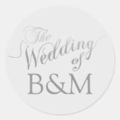 initialen bruiloft ronde sticker (Voorkant)