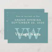  Initialen Business Store Openingsuitnodiging Uitnodiging Briefkaart (Voorkant / Achterkant)