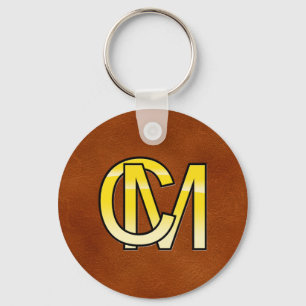 initialen C en M in goud Sleutelhanger