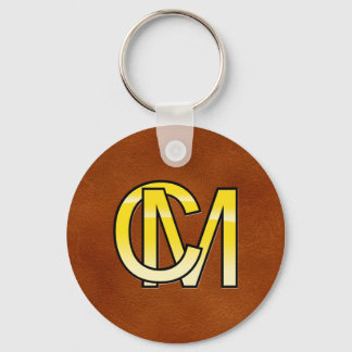 initialen C en M in goud Sleutelhanger