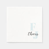 Initialen · Classic Bold Modern Monogram Blauw Servet (Voorkant)