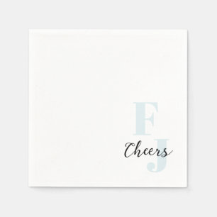 Initialen · Classic Bold Modern Monogram Blauw Servet