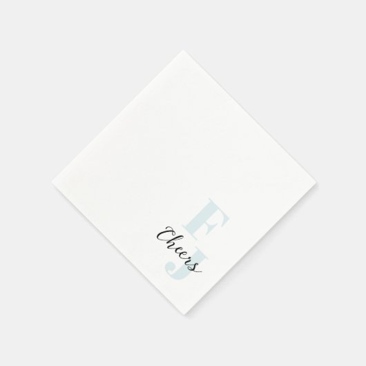 Initialen · Classic Bold Modern Monogram Blauw Servet (Hoek)