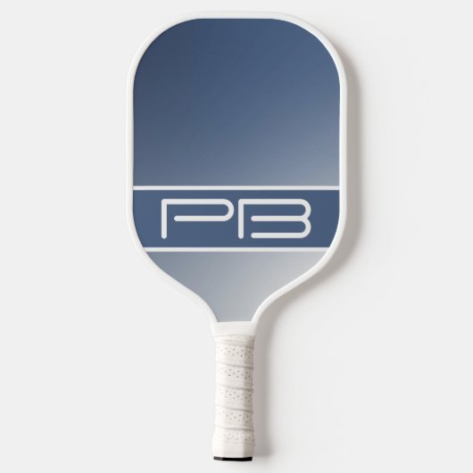 Initialen Cool Modern Monogram Stijlvol Vet Blauw Pickleball Paddle (Achterkant)