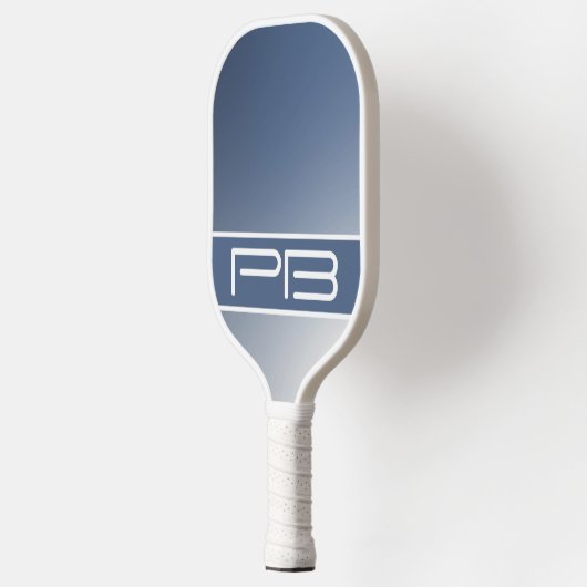 Initialen Cool Modern Monogram Stijlvol Vet Blauw Pickleball Paddle (Links)