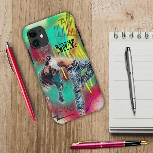 Initialen coole street art Uniek schilderij Tiener Case-Mate iPhone Case