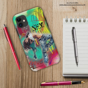 Initialen coole street art Uniek schilderij Tiener Case-Mate iPhone Case