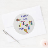 Initialen, dank u Quilled Paisleys 3-in Ronde Sticker (Envelop)