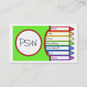 Initialen doos van Crayons Visitekaartje