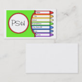 Initialen doos van Crayons Visitekaartje (Voorkant / Achterkant)