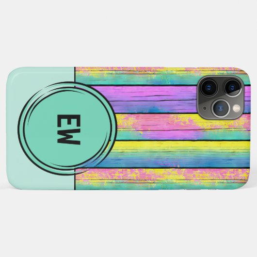 Initialen eenkleurige kleuren groen toevoegen Case-Mate iPhone case (Achterkant (horizontaal))