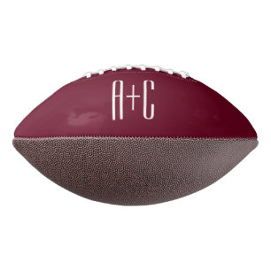 Initialen eenvoudige paren  Wit en Bourgogne American Football