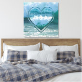 Initialen en datum van het Beach Life Wedding Coup Canvas Afdruk (Insitu (Slaapkamer))