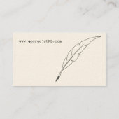Initialen en Quill Point Pen Visitekaartje (Achterkant)