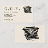 Initialen en schrijfmachines visitekaartje (Voorkant / Achterkant)