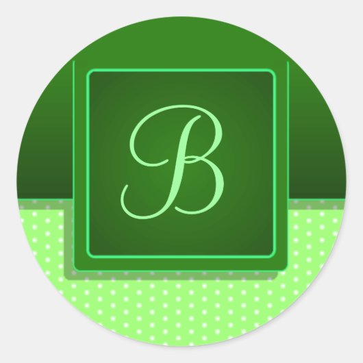 Initialen envelopzegel met tabbladen ronde sticker (Voorkant)