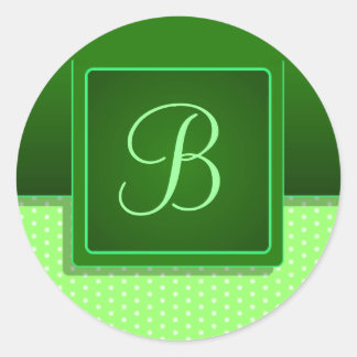 Initialen envelopzegel met tabbladen ronde sticker