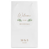 Initialen Eucalyptus Weddenschap voor wit en goud Klein Cadeauzakje (Achterkant)