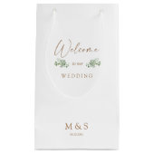 Initialen Eucalyptus Weddenschap voor wit en goud Klein Cadeauzakje (Voorkant)