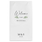 Initialen Eucalyptus Weddenschap voor wit Klein Cadeauzakje (Achterkant)