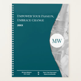 Initialen Foto Blauwgroen White Life Coach Werkboe Planner