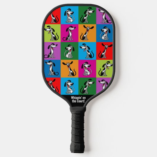Initialen+foto + tekst Whippet Wack-a-Doodle Pickleball Paddle (Achterkant)