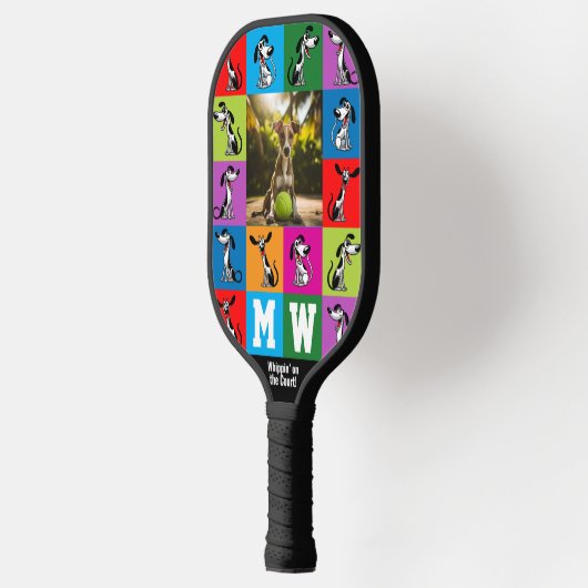 Initialen+foto + tekst Whippet Wack-a-Doodle Pickleball Paddle (Links)