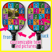 Initialen+foto + tekst Whippet Wack-a-Doodle Pickleball Paddle