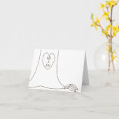 Initialen gegraveerd in boomstamkaart - Op maat ge Kaart (Gele Bloem)