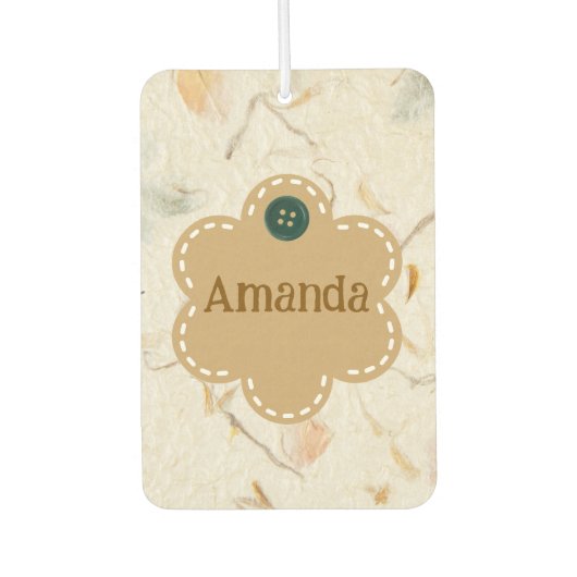 Initialen girly handgemaakte achtergrond geperste  luchtverfrisser (Voorkant)