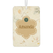 Initialen girly handgemaakte achtergrond geperste  luchtverfrisser (Achterkant)