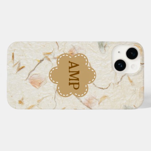 Initialen Girly kraft papier achtergrond gedroogde Case-Mate iPhone Case (Achterkant (horizontaal))