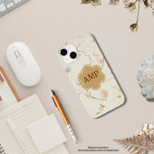 Initialen Girly kraft papier achtergrond gedroogde Case-Mate iPhone Case