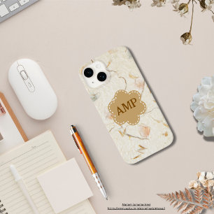Initialen Girly kraft papier achtergrond gedroogde Case-Mate iPhone 14 Hoesje