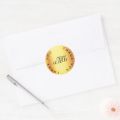 Initialen glam voor huwelijksgouden monogram ronde sticker (Envelop)