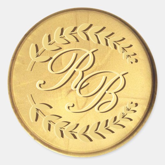 Initialen Gold Wax Seal Stickers Bruiloft Envelop (Voorkant)