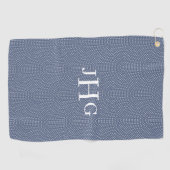 Initialen golfhanddoek WT Blue Arches White Polka- (Horizontaal)