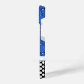 Initialen golfpatroon blauw iPhone hoesje (Linkerkant)