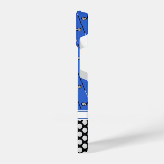 Initialen golfpatroon blauw iPhone hoesje (Linkerkant)