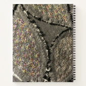 Initialen grijs linnen aspect floral grunge creati notitieboek (Achterkant)