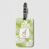  Initialen Groene bladeren Bagagelabel (Voorkant (verticaal))