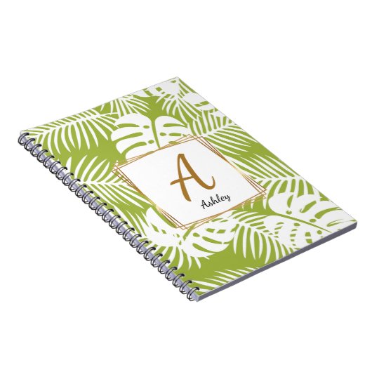  Initialen Groene zomerbladeren Notitieboek (Rechterzijde)