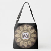 Initialen grote cross body canvas tas psychedelisc (Achterkant)