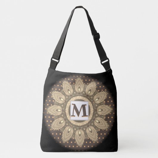 Initialen grote cross body canvas tas psychedelisc (Voorkant)