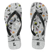 Initialen:  Halloween Random Icoic Pattern Grey Teenslippers (Voetbed)