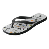 Initialen:  Halloween Random Icoic Pattern Grey Teenslippers (Schuin)