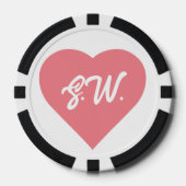 initialen hart poker chips (Voorkant)
