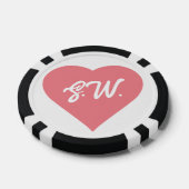 initialen hart poker chips (Enkel)