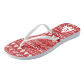 Initialen | Iconisch kerstpatroon met rood en wit Teenslippers (Schuin)