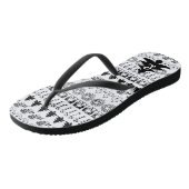 Initialen | Iconisch kerstpatroon voor zwart-wit Teenslippers (Schuin)